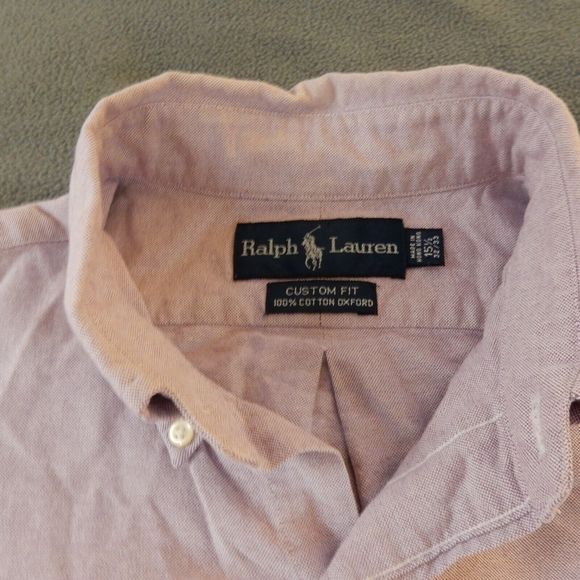 Ralph Lauren Men Shirt Purple Sz 15.5 32/33 Cotton Oxford Embroidered Pony Logo - Picture 3 of 7